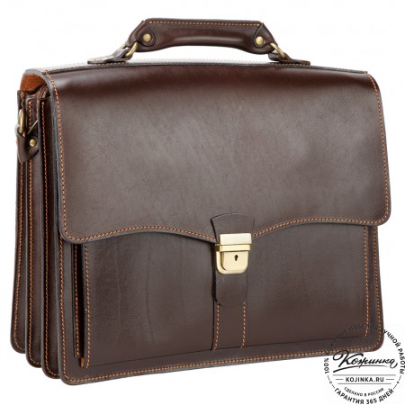 Кожаный портфель "Карьерист"  (коричневый)